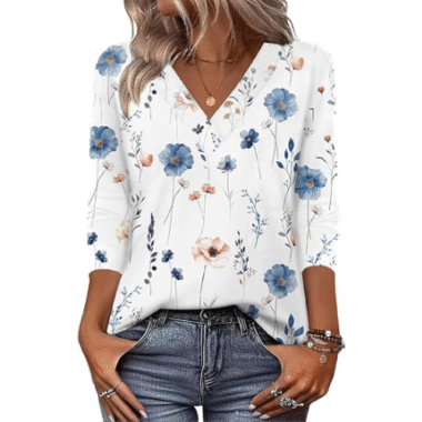 Zeagoo Women Long Sleeve Tops Dressy Casual V Neck Tshirts Basics Tee 2025 Fall Trendy Clothes